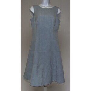 Calvin Klein (4) Dress Women's Blue Round Neck Sleeveless Fit & Flare